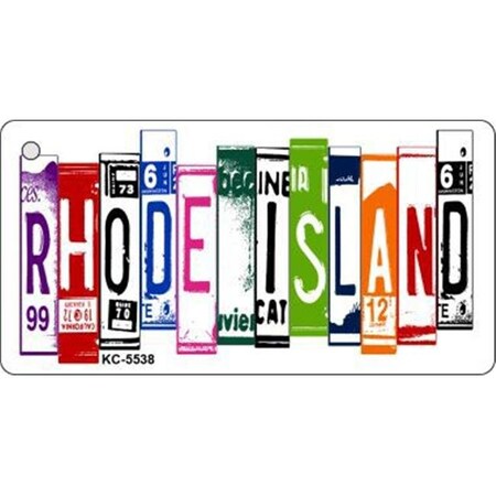 SMART BLONDE Rhode Island License Plate Tag Art Metal Novelty Aluminum Key Chain KC-5538